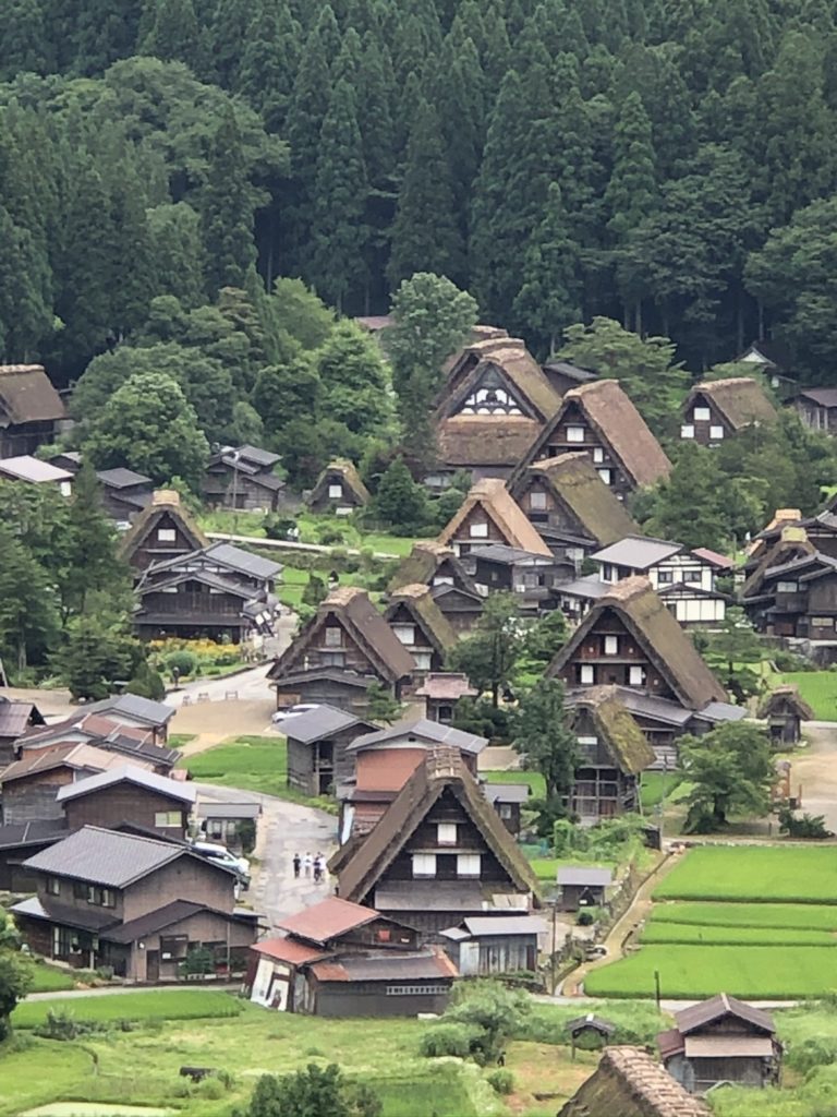 The village of Shirakawago, Japan in the summer.