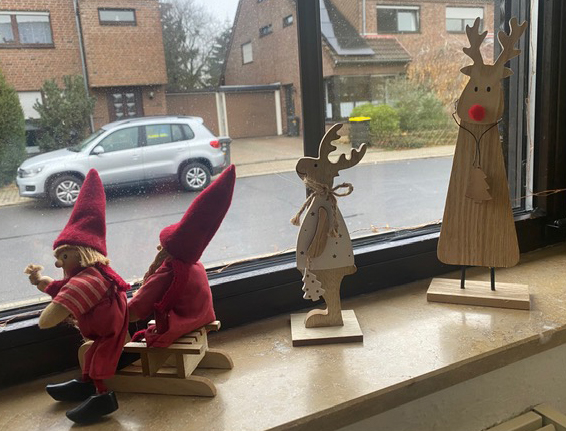Santa and Reindeer dolls as decoration