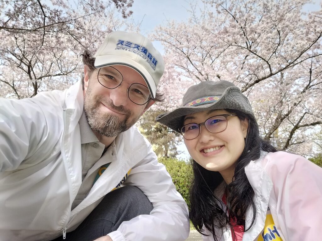 Chiharu & Edward at Smith's Otsu annual cherry blossom party